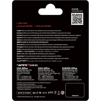  Внешний SSD Patriot Viper PVP30 (PVP30512G28UDG), 512ГБ, черный 
