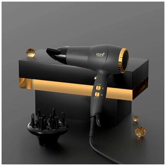 Фен KEUNE HD-2303Di Quattro ionic черно-золотой 