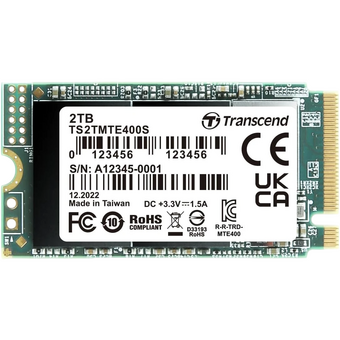  SSD Transcend MTE400S (TS2TMTE400S), 2TB, 3D TLC NAND, M.2 2242 ,PCI-E 4x R/W - 2000/1700 MB/s 