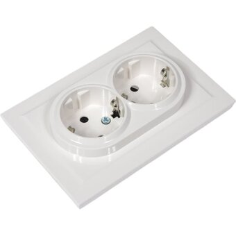  Розетка силовая IEK Brite РС12-3-БрБ (BR-R21-16-K01-F) белый 