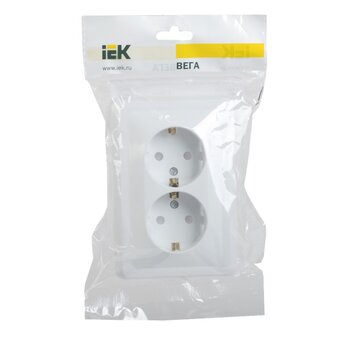  Розетка силовая IEK Вега (ERV24-K01-16-DM) белый 
