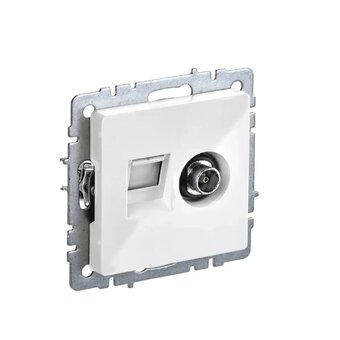  Розетка компьютерная/телевизионная IEK Brite РТВ/РК12-БрКр (BR-AK20-1-K01) белый 