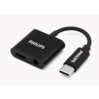  Стерео адаптер Philips SWA3021/70 USB-C male-3.5 female с поддержкой зарядки 0,05м 