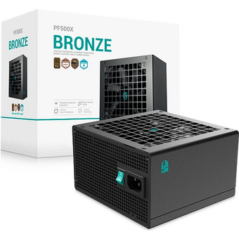  Блок питания Deepcool Gamerstorm PF500X (ATX 2.52, 500W, PWM 120mm fan, Active PFC+DC to DC, 80+ Bronze) RET 