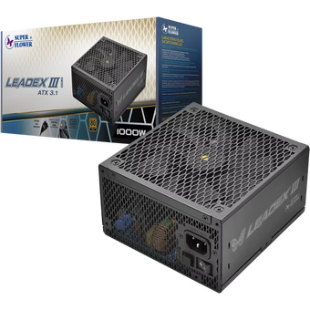  Блок питания Super Flower Leadex III Gold (SF-1000F14GE) 1000 Ватт, 1000W, ATX 3.1, 140mm, 8xSATA, 4xPCI-E(6+2), 1x12VHPWR(12+4), APFC 