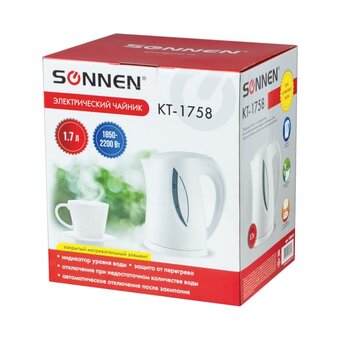  Электрочайник Sonnen KT-1758 белый (453415) 