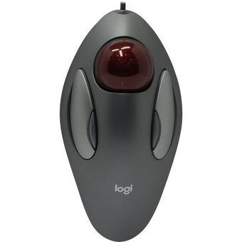  Трекбол Logitech Marble серый/серебристый/красный USB 