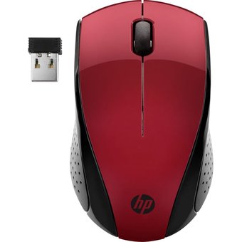  Мышь HP Wireless 220 красный/черный 