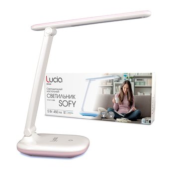  Светильник Lucia Sofy (L545-P) настольный на подставке розовый/белый 5Вт 