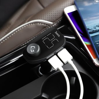  Автомобильное ЗУ Bluetooth FM трансмиттер Hoco E45, black 