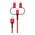 Дата-кабель PERO DC-06 Universal 3 in 1 Lightning/micro USB/Type-C, 3А, 1м красный 