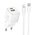  Адаптер Сетевой с кабелем Hoco N65 PD+QC3.0 USB/Type-C 20W (Type-C/Lightning) (white) (242955) 