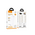  Аккумулятор внешний резервный HOCO J163A Wonderful with 4 cables 20000mAh белый 