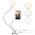 Кольцевая LED лампа Professional Live Stream (9см)+держатель для телефона+зажим-крепление, белый 