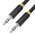  Аудио-кабель Greenconnect Premium GCR-AVC8114-1.0m) jack 3,5mm/jack 3,5mm, нейлон, ультрагибкий, 28 AWG, M/M, экран 1м черный, желтая окантовка 
