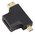  Переходник аудио-видео HDMI (f)/Micro HDMI (m)/Mini HDMI (m) черный (+ Mini HDMI (Male)) 