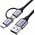  Кабель UGREEN US177 30875 USB-A to Micro USB + USB Type-C Cable 1m Black 
