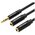  Переходник-разветвитель Vention BBWBY гибкий Jack 3.5mm M/Jack 3.5mm F x 2 0.3м 