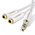  Кабель UGREEN AV134 10739 3.5mm Male to 2 Female Audio Cable 25cm white 