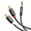  Кабель UGREEN AV116 10749 3.5mm Male to 2RCA Male Cable 1m Black 