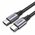  Кабель UGREEN US261 50152 USB 2.0 C M/M Round Cable Nickel Plating Aluminum Shell 2m Gray/Black 