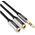  Кабель UGREEN AV123 10532 3.5mm Aux Stereo Audio Splitter Cable with Braid 20cm Black 