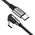  Кабель UGREEN US255 50122 USB-C 2.0 Male to Angled 90° USB-C 2.0 Male 3A Data Cablel 0.5m Gray Black 