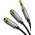 Кабель UGREEN AV123 10532 3.5mm Aux Stereo Audio Splitter Cable with Braid 20cm Black 