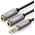  Кабель UGREEN AV123 10532 3.5mm Aux Stereo Audio Splitter Cable with Braid 20cm Black 