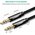  Кабель UGREEN AV112 50361 3.5mm Male to 3.5mm Male Cable Gold Plated Metal Case with Braid 1m Black 