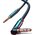  Кабель UGREEN AV112 60180 3.5mm Male to 3.5mm Male Cable Gold Plated Metal Case with Braid 1.5m Blue Black 
