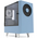  Корпус WIZMAX EM1 Woofer Blue без БП M-ATX Mini-Tower, TG, 1x160mm + LED, 1xUSB-A 3.0 2.0, mATX, mITX 