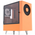  Корпус WIZMAX EM1 Woofer Orange без БП M-ATX Mini-Tower, TG, 1x160mm + LED, 1xUSB-A 3.0 2.0, mATX, mITX 